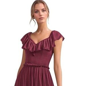 Ruffle Bridesmaid Dresses for Wedding size 14